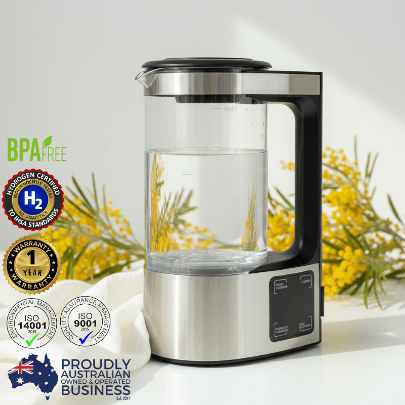Hydronizer 2L Hydrogen Water Pitcher by HolyH2O with large water reservoir and hydrogen-rich water function